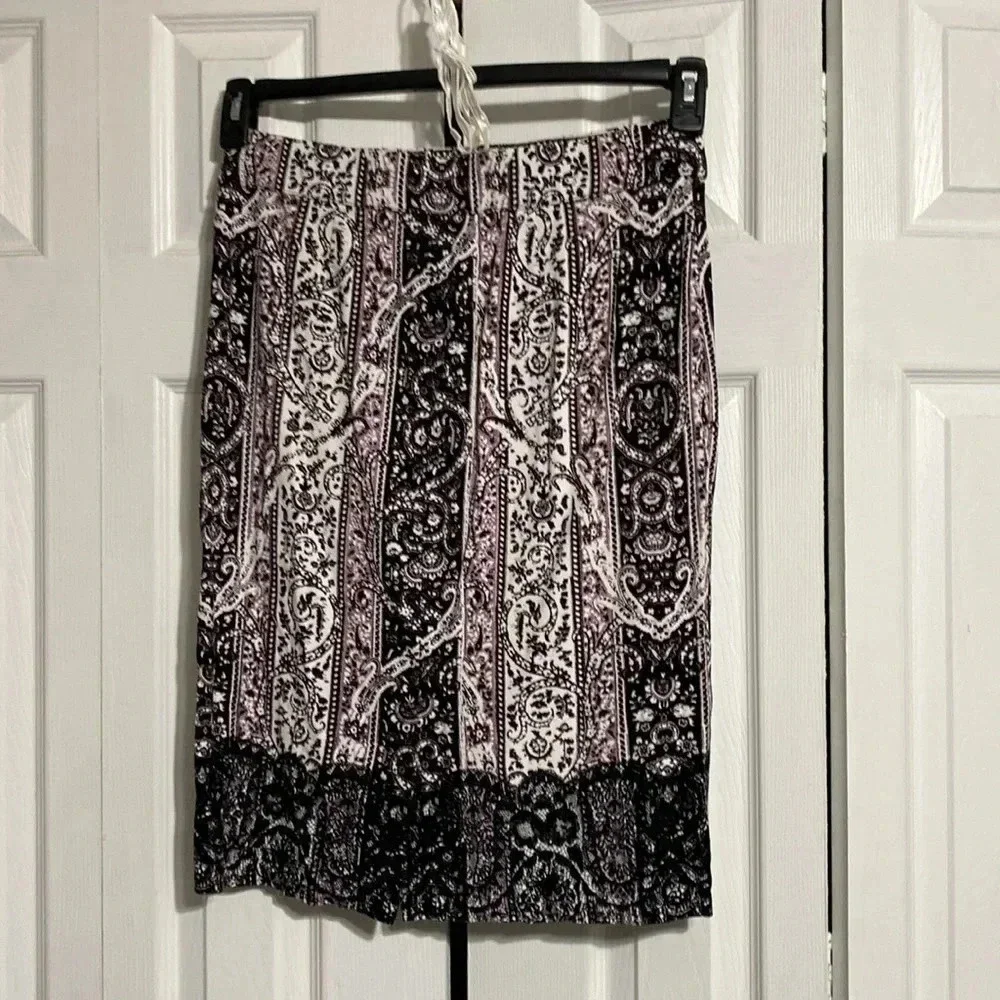 Cato purple black & white skirt